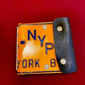 Vintage New York license plate CD holder